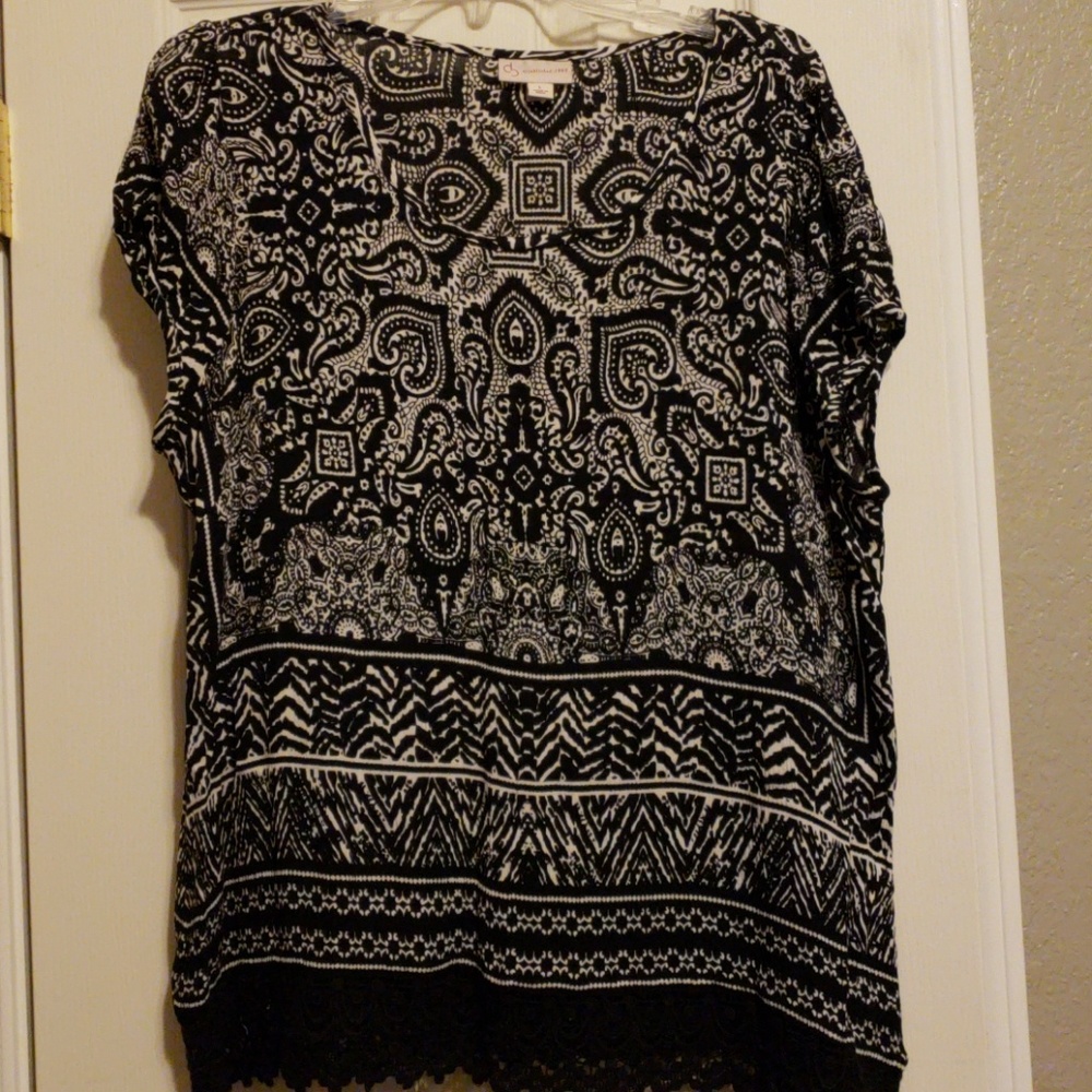 Dress barn large womens short sleeve shirt new